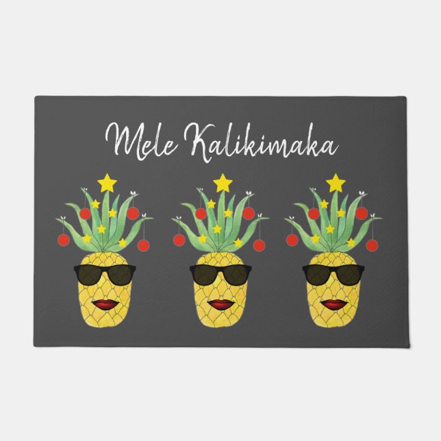 Mele Kalikimaka Ananas Fußmatte (Vorderseite)