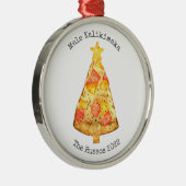 Mele Kalikimaka Ananas Hawaiian Pizza Slice Ornament Aus Metall (Rechts)