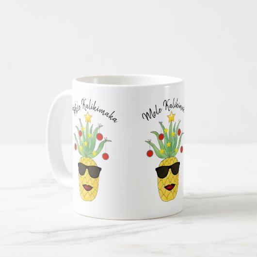 Mele Kalikimaka Ananas Kaffeetasse (Vorderseite Links)
