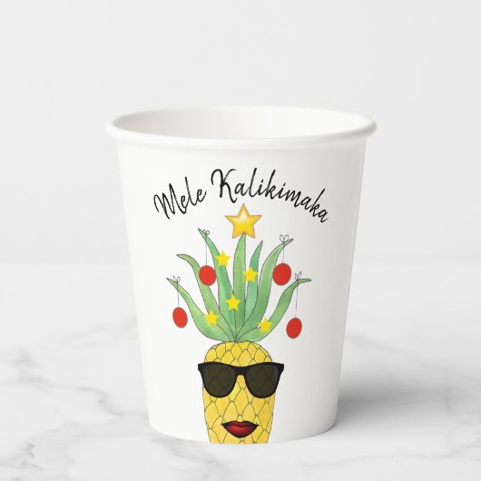 Mele Kalikimaka Ananas Pappbecher (Rückseite)