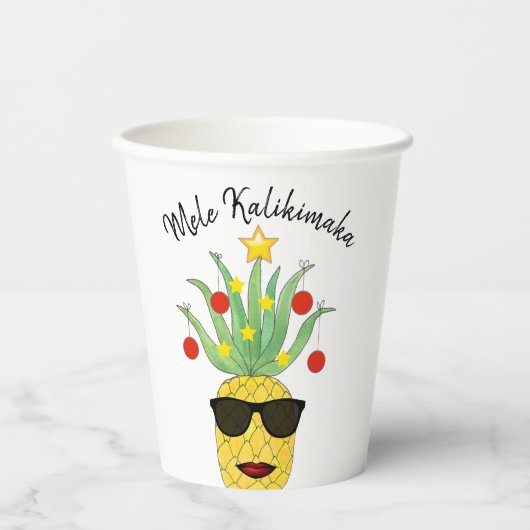 Mele Kalikimaka Ananas Pappbecher (Vorderseite)