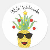 Mele Kalikimaka Ananas Runder Aufkleber (Vorderseite)