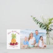 Mele Kalikimaka Ananas Weihnachtsfest Foto Feiertagskarte (Stehend Vorderseite)
