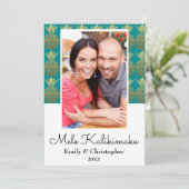 Mele Kalikimaka Ananas Weihnachtsfotokarte Feiertagskarte (Stehend Vorderseite)