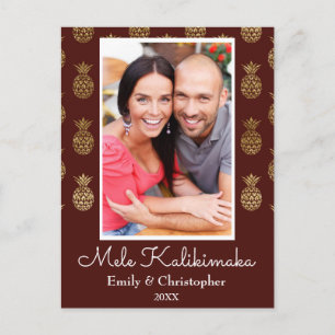 Mele Kalikimaka Ananas Weihnachtsfotokarte Feiertagspostkarte