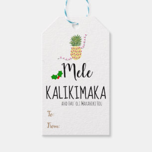 Mele Kalikimaka Ananas Weihnachtsgeschenk-Tag Geschenkanhänger