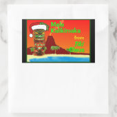 Mele Kalikimaka aus Tiki Claus Rechteckiger Aufkleber (Tasche)