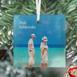 Mele Kalikimaka Beach Foto Island Weihnachten Ornament Aus Glas