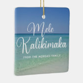 Mele Kalikimaka Beautiful Beach Custom Christmas Keramikornament (Rechts)