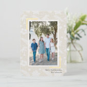 Mele Kalikimaka Beige Foto Holiday Card Einladung (Stehend Vorderseite)