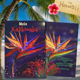 Mele Kalikimaka Bird of Paradise Hawaiian Feiertagskarte