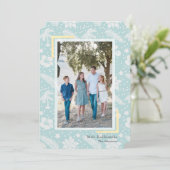 Mele Kalikimaka Blue Foto Holiday Card Einladung (Stehend Vorderseite)