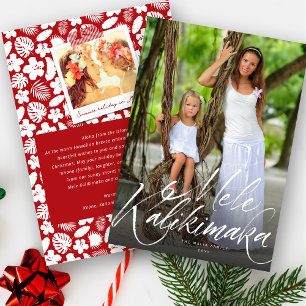 Mele Kalikimaka Brush Script Weihnachts-Foto Feiertagskarte