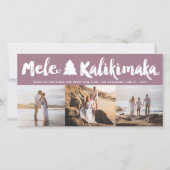 Mele Kalikimaka Brush Weihnachtsbaum 3 Multi-Foto Feiertagskarte (Vorderseite)