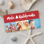 Mele Kalikimaka Brush Weihnachtsbaum 3 Multi-Foto Feiertagskarte