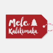 Mele Kalikimaka Brush Weihnachtsbaum Geschenkanhänger (Vorderseite (Horizontal))