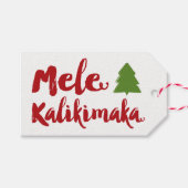 Mele Kalikimaka Brush Weihnachtsbaum Geschenkanhänger (Vorderseite (Horizontal))