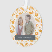 Mele Kalikimaka Christmas 2 Foto Orange Ornament (Vorderseite)