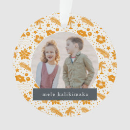 Mele Kalikimaka Christmas 2 Foto Orange Ornament