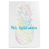Mele Kalikimaka Christmas Ananas Tropical Mittlere Geschenktüte (Vorderseite)