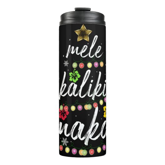 Mele kalikimaka Christmas Hawaiian Apparel Thermosbecher (Vorderseite)