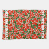 Mele Kalikimaka Christmas Hawaiian Hibiskus Print Geschirrtuch (Horizontal)