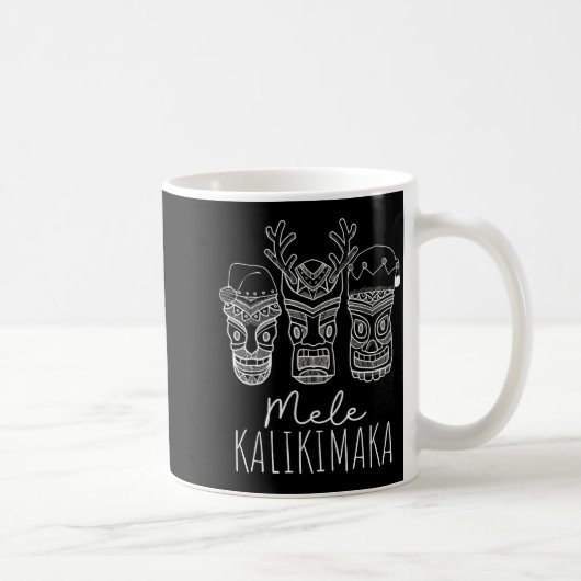 Mele Kalikimaka Christmas Hawaiian Santa Tiki Mask Kaffeetasse (Rechts)