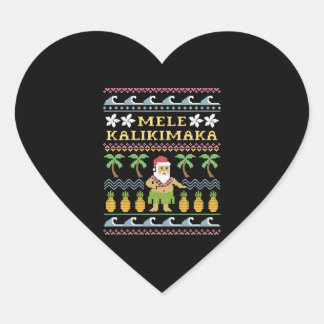 Mele Kalikimaka Christmas Herz-Aufkleber