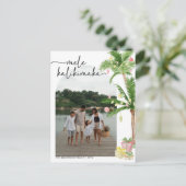 mele kalikimaka christmas Holiday Photo Postcard Feiertagspostkarte (Stehend Vorderseite)