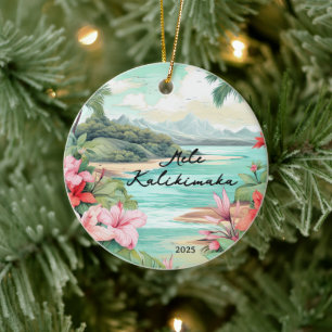 Mele kalikimaka Christmas Keramik Ornament