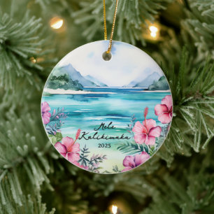 Mele kalikimaka Christmas Keramik Ornament