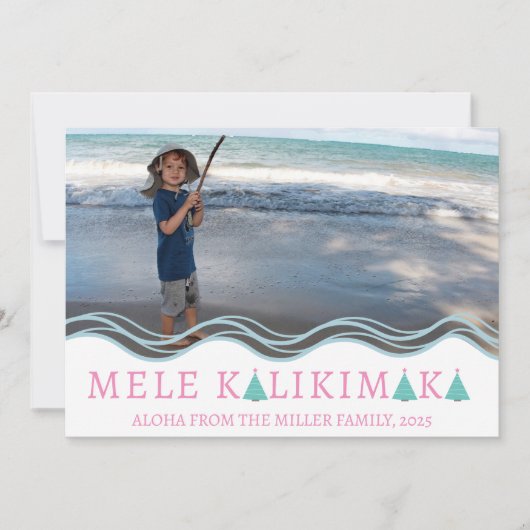 Mele Kalikimaka Christmas Photo Collage Feiertagskarte (Vorderseite)