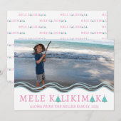 Mele Kalikimaka Christmas Photo Collage Feiertagskarte (Vorne/Hinten)