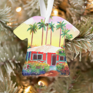 Mele Kalikimaka Christmas Plantation Rote Hütte Ornament