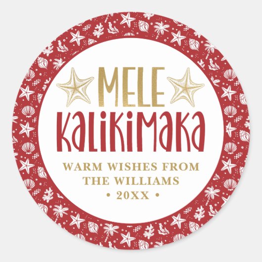 Mele Kalikimaka Christmas Runder Aufkleber (Vorderseite)