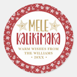Mele Kalikimaka Christmas Runder Aufkleber