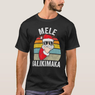 Mele Kalikimaka Christmas Shaka T-Shirt Santa Clau