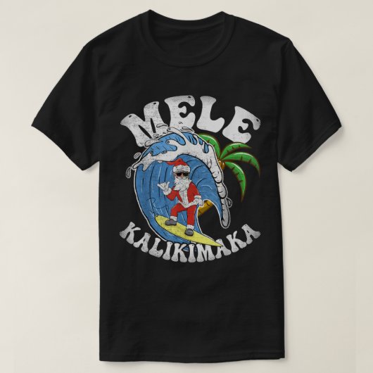 Mele Kalikimaka Christmas Surf Design - Santa Surf T-Shirt (Design vorne)