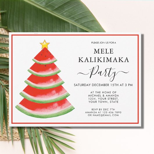 Mele Kalikimaka Christmas Tree Party Einladung