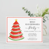Mele Kalikimaka Christmas Tree Party Einladung (Stehend Vorderseite)