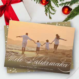 Mele Kalikimaka Classic Script Weihnachts-Foto Feiertagskarte