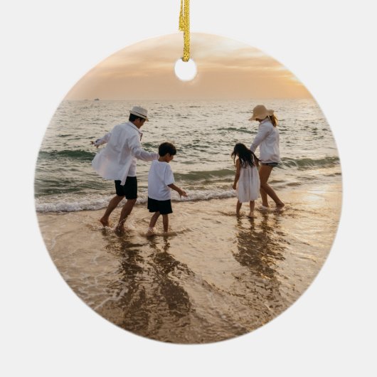 Mele Kalikimaka Coastal Holiday Keramik Ornament (Hinten)