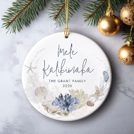 Mele Kalikimaka Coastal Holiday Keramik Ornament