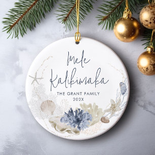 Mele Kalikimaka Coastal Holiday Keramik Ornament
