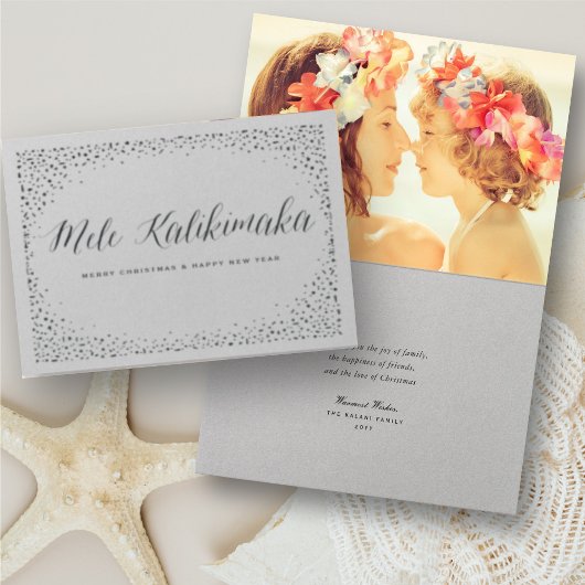 Mele Kalikimaka Confetti und Stars Weihnachtsfest  Folienkarte