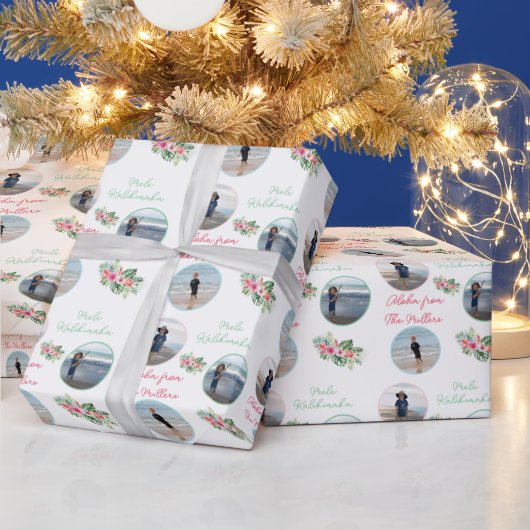 Mele Kalikimaka Custom 3 Foto Weihnachten Geschenkpapier (Feiertage)