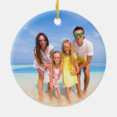 Mele Kalikimaka Family Beach Foto 2023 Weihnachten Keramik Ornament (Hinten)