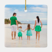 Mele Kalikimaka Family Beach Trip Photo Christmas Keramikornament (Rückseite)
