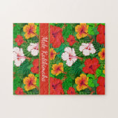 Mele Kalikimaka farbenfrohe hawaiianische Blume Ur Puzzle (Horizontal)