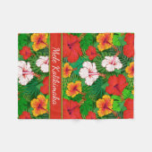 Mele Kalikimaka farbenfroher hawaiischer Blumenurl Fleecedecke (Vorderseite (Horizontal))